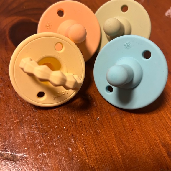 Nuby Silicone Pacifier Set - Blue, Orange, Yellow - Picture 1 of 1